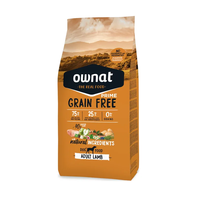 Ownat 12 kg Prime Grain Free Adulto Cordero pienso