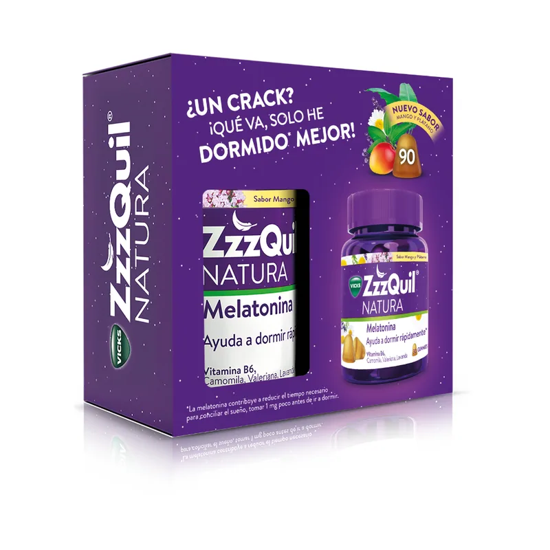 Zzzquil Pack Natura Mango Y Plátano 90 Gummies