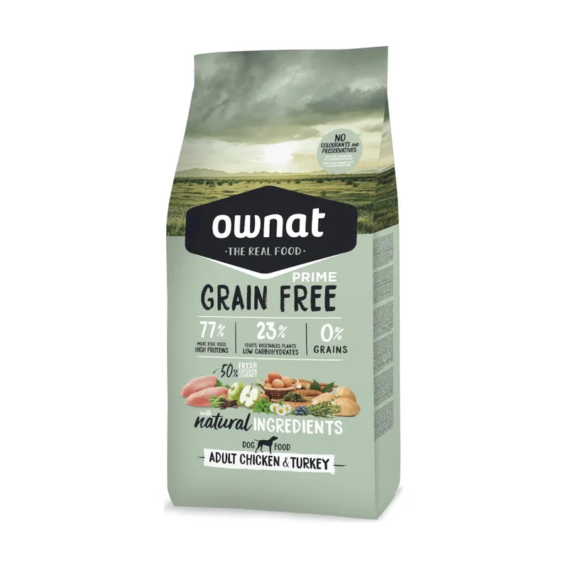 Ownat 3 kg Adult Prime Grain Free Pollo y Pavo pienso