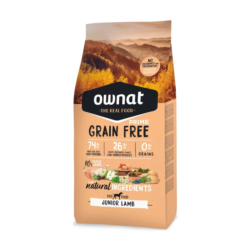 Ownat 3 kg Junior Prime Grain Free Cordero pienso