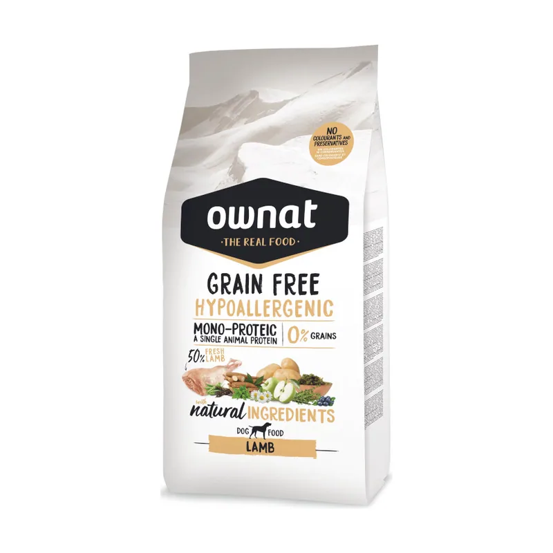 Ownat 3 kg Grain Free Hypoallergenic Cordero pienso