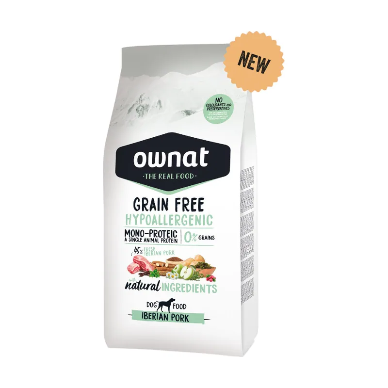 Ownat 3 kg Grain Free Hypoallergenic Cerdo pienso