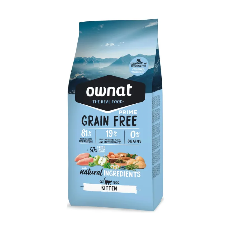 Ownat 3 kg Kitten Prime Grain Free pienso