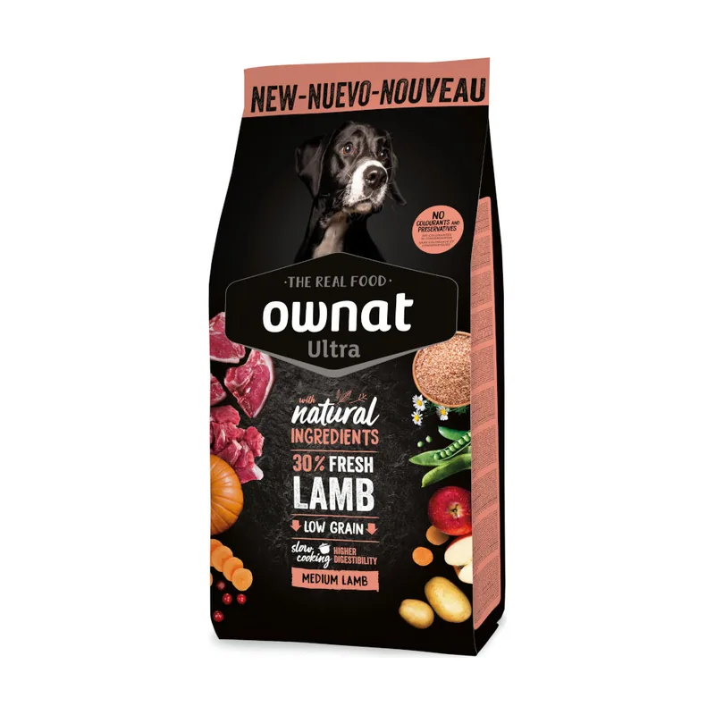 Ownat 3 kg Medium Ultra Cordero y Arroz pienso