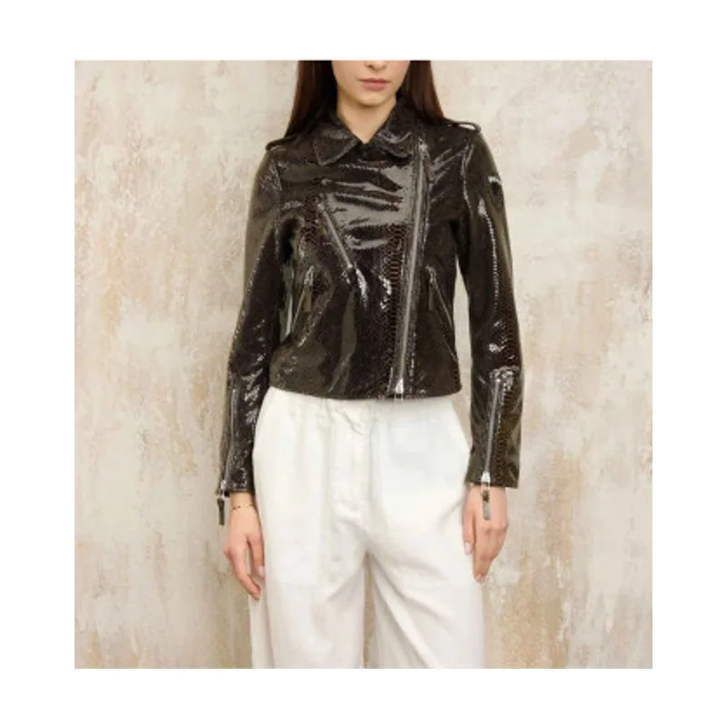 Chaqueta de cuero Vintage 25SBLDL02396
