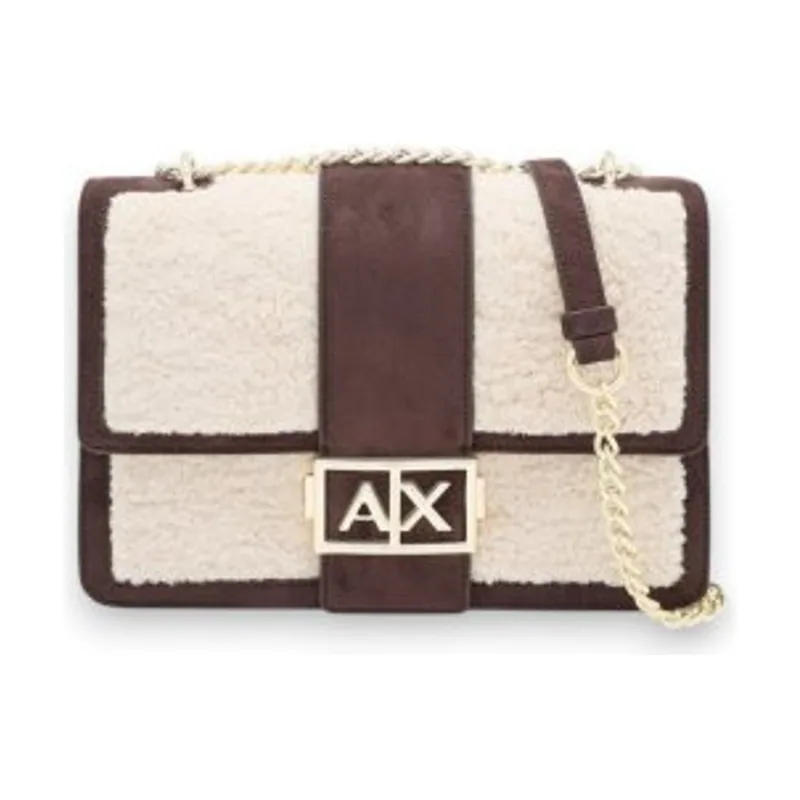 Bolso bandolera de ante y borreguillo con correa de cadena XW000070AF28295M6027