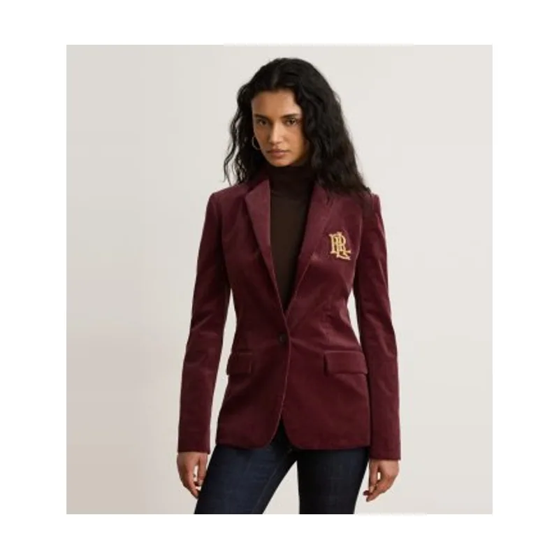 Blazer de pana de algodón con parche 200P14619500