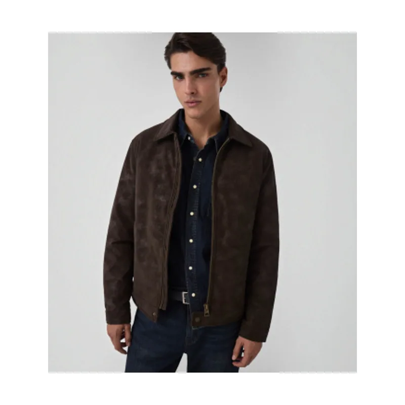 Chaqueta biker de piel sintética con monogram M6BL28W4140