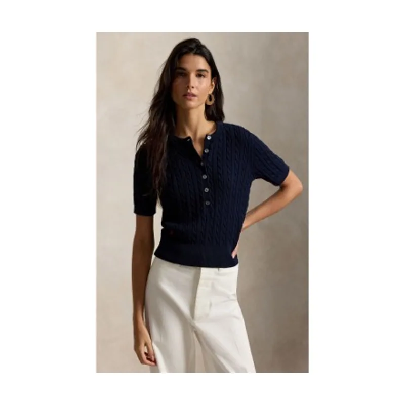 Jersey Henley en punto de ochos 211B17746002