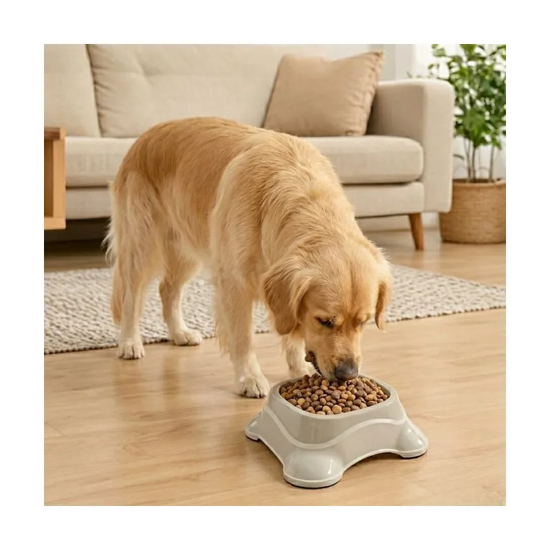 Leeby Comedero Plástico Taupe para perros