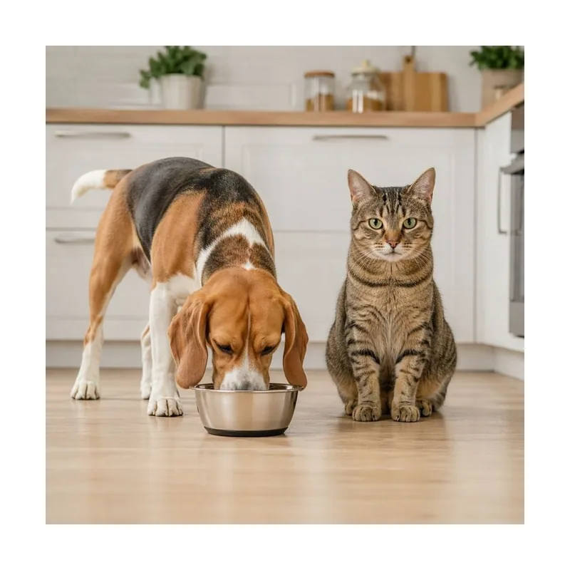 Leeby Comedero Acero Inoxidable con Base Goma para perros y gatos