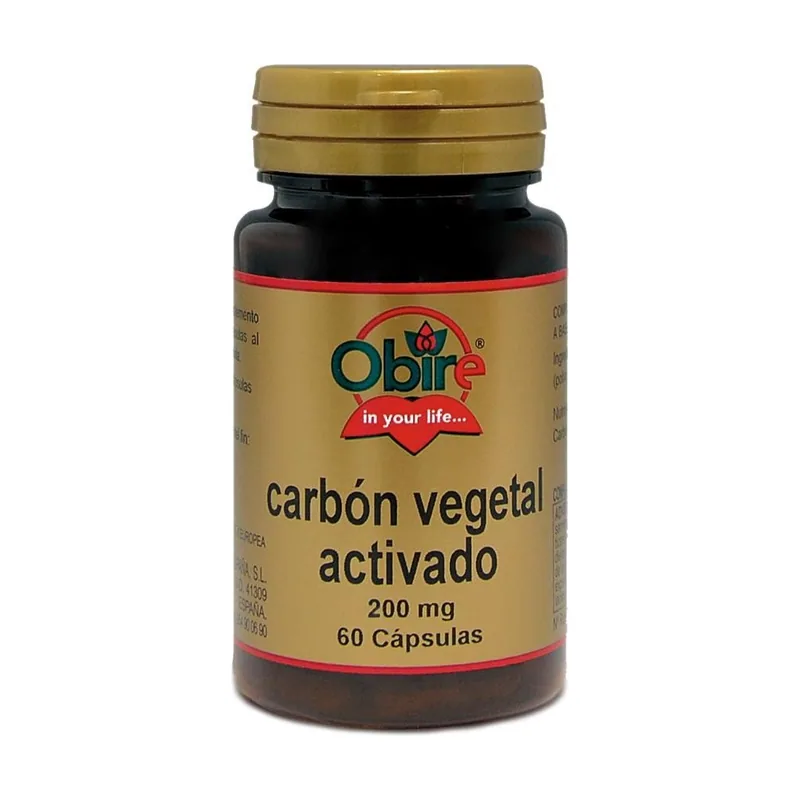 Carbón Vegetal Activado 200 mg 60 Cápsulas