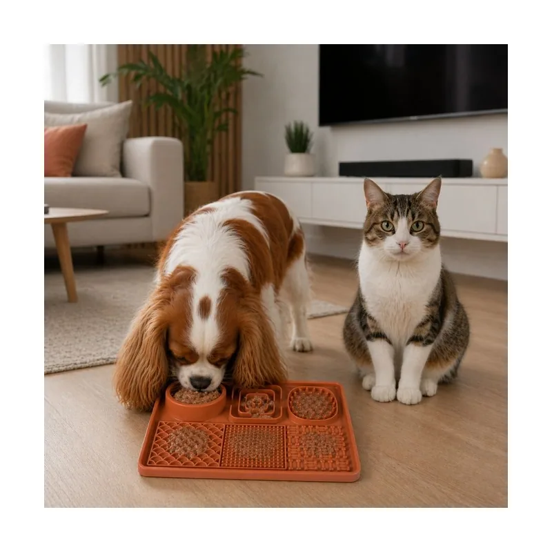 Leeby Alfombrilla de Lamer Naranja para perros y gatos