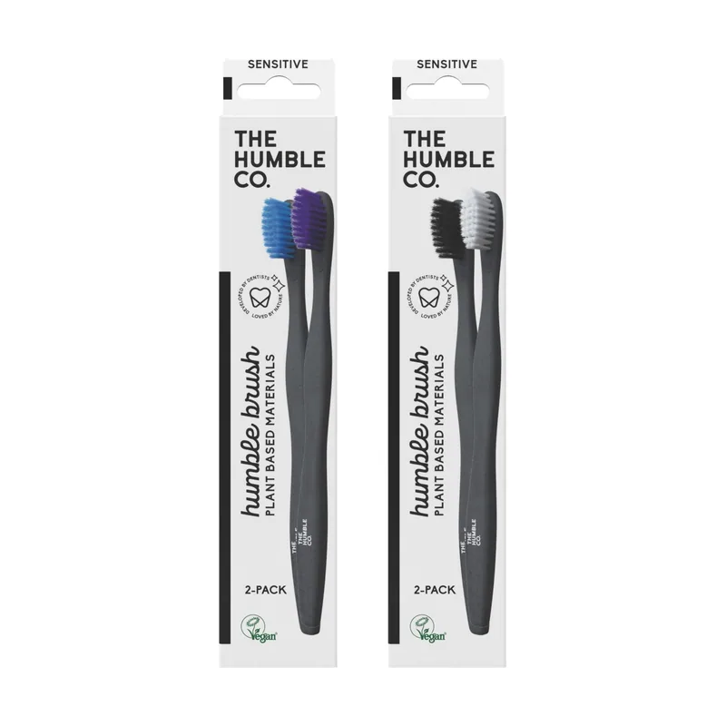 Co Cepillo Dientes Base Plantas Azul Morado 2 Unidades