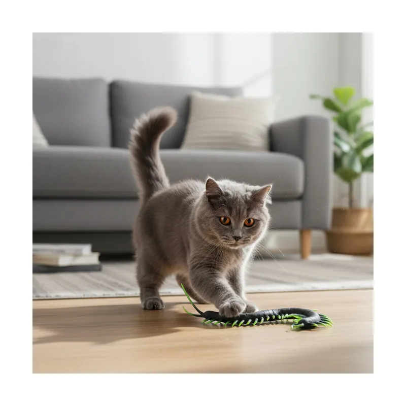 Playology Ciempiés de Plástico para gatos