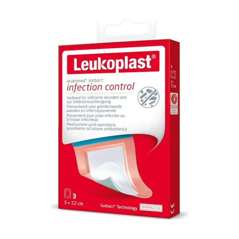 Leukomed Sorbact 5 cm x 7,2 cm 3 unidades