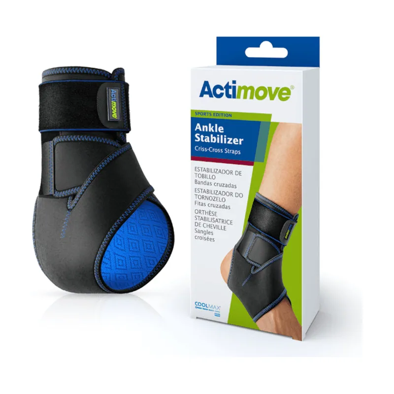 Actimove Tobillera Estabilizadora con Bandas Cruzadas Negro Talla Universal 1