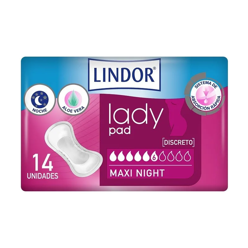 Lady Pad Maxi Night 6 Gotas 14 unidades
