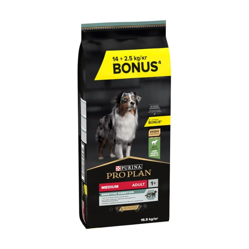 Pro Plan 16.5 kg 14 + 2.5 kg Adult Medium Digestión Cordero pienso