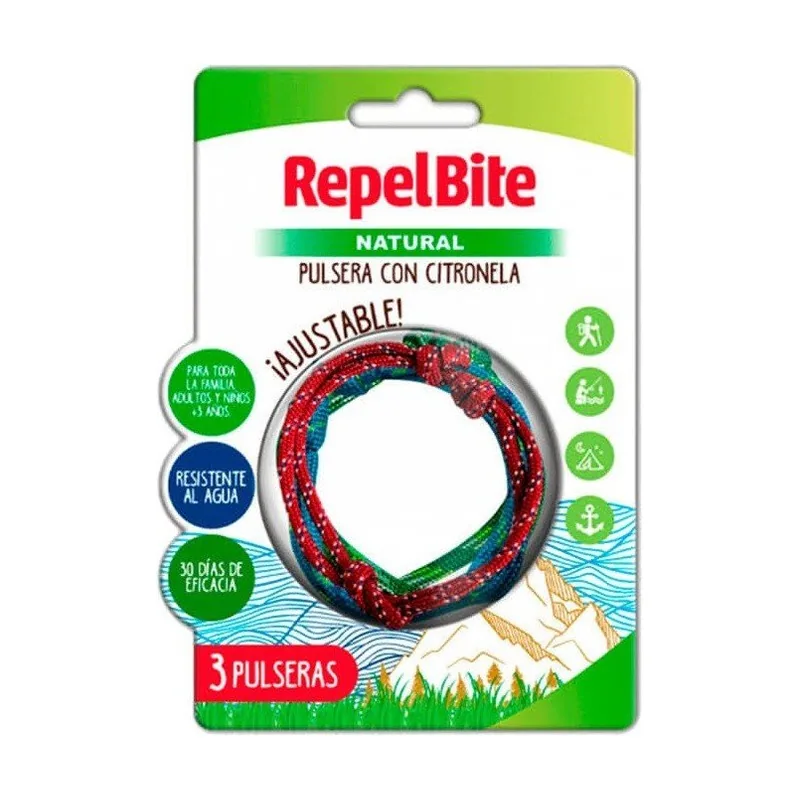 Natural Pulsera Antimosquitos de Cuerda con Citronela 3 Unidades