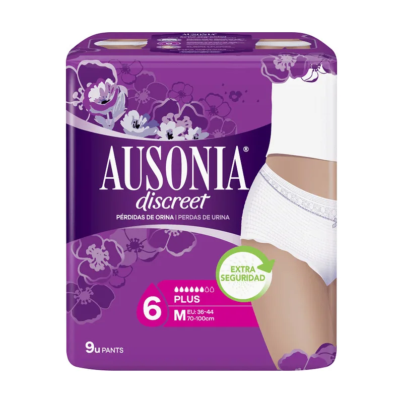 Discreet Plus Ropa Interior Talla M 9 Unidades