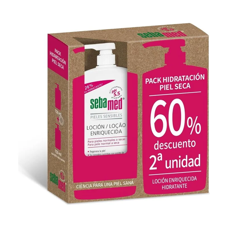 Emulsión Hidratante Sin Jabón con Aceite de Oliva DUPLO 2x750ml