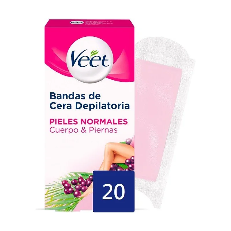 Bandas de Cera Depilatorias Cuerpo y Piernas Piel Normal 20
