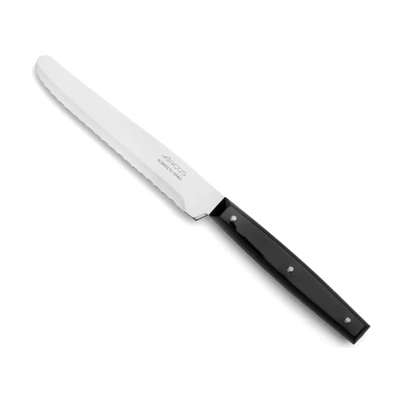 Cuchillo Mesa Cuchillo de Mesa Negro Perlado de 115 mm de hoja y 216 mm completo.