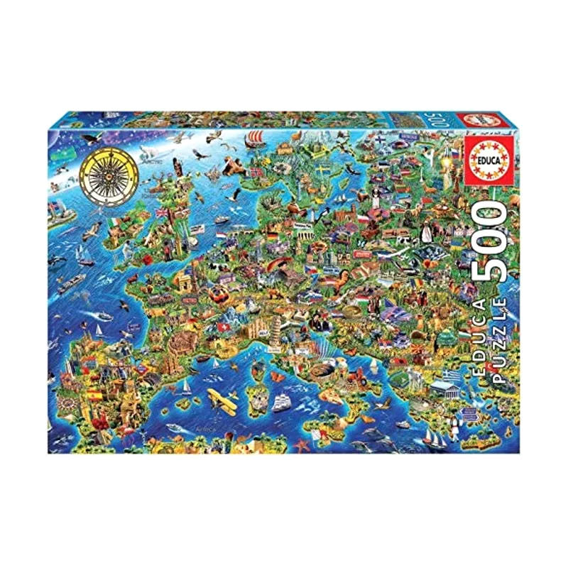 Crazy European Map Puzzle rompecabezas 500 pieza s Mapas
