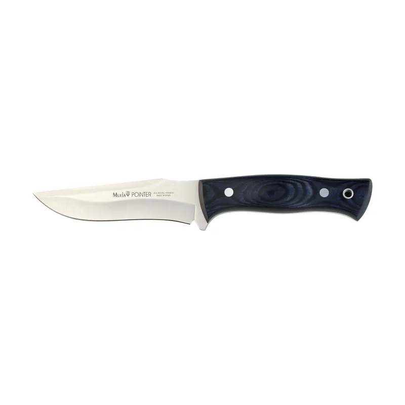 Cuchillo de caza enterizo Muela POINTER-12M. Cachas de Micarta en