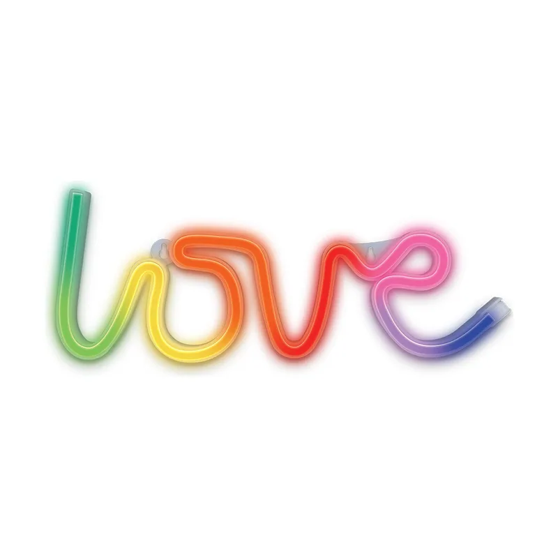 Neon LED RGB Love Signo Luz USB LED Luz Hogar Luz Nocturna Amor Cambio de en el Control Remoto Luces Decorativas de Pared Dormitorio Luces de humor Decoración