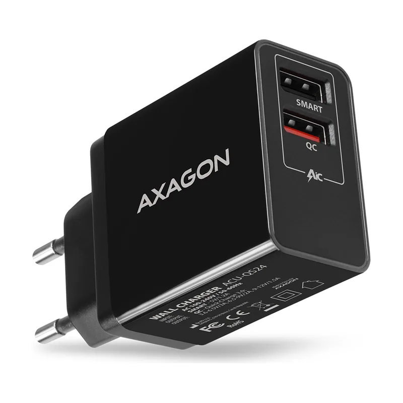 ACU-QS24 cargador de dispositivo Negro Corriente alterna Carga rápida Interior