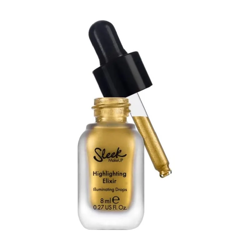 Gotas Iluminadoras Makeup Elixir Gold 8ml Brillos Líquidos Para Hombros Y Escote Efecto Radiante Oro Puro Maquillaje Corporal Luminoso