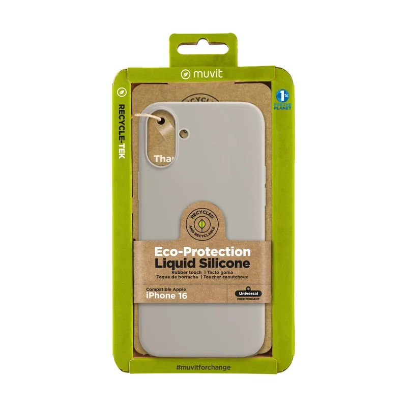 For change funda recycletek liquid silicone compatible con apple iphone 16 nude