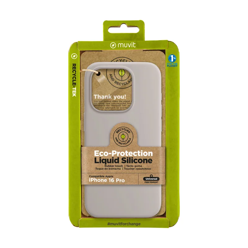 For change funda recycletek liquid silicone compatible con apple iphone 16 pro nude