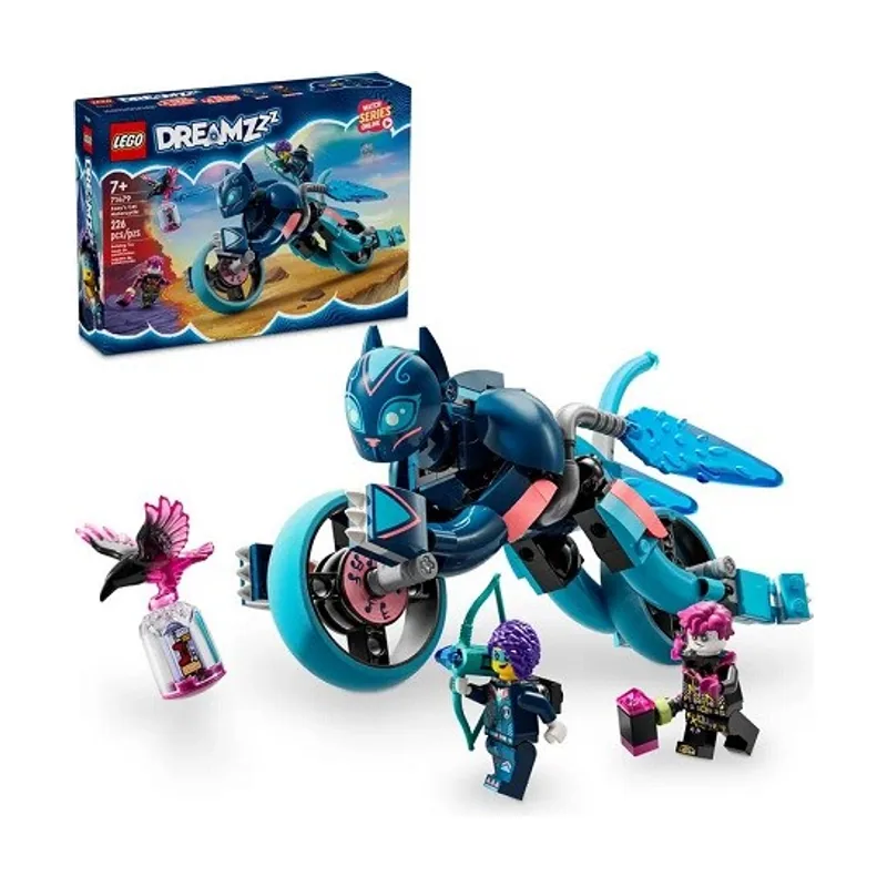 DREAMZzz Moto Felina de Zoey de Juguete con 2 Minifiguras de Personajes