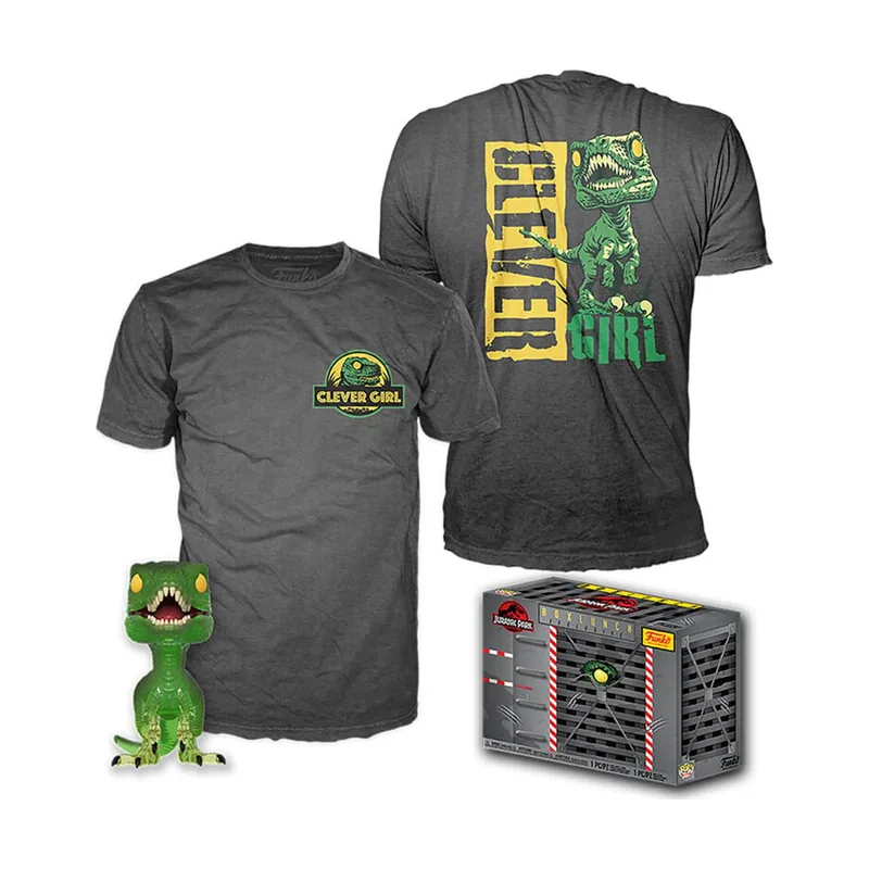 Set Figura Pop & tee Jurassic Park Velociraptor Exclusive Muñecos acción