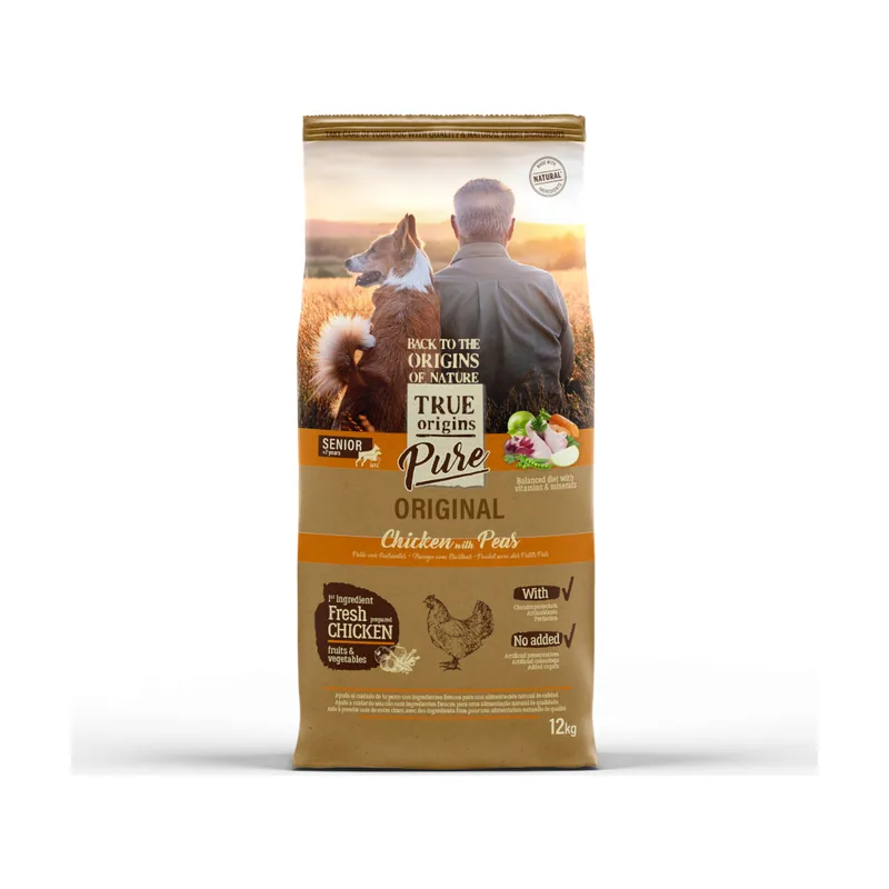 True Origins 12 kg Pure Senior Pollo con Guisantes pienso