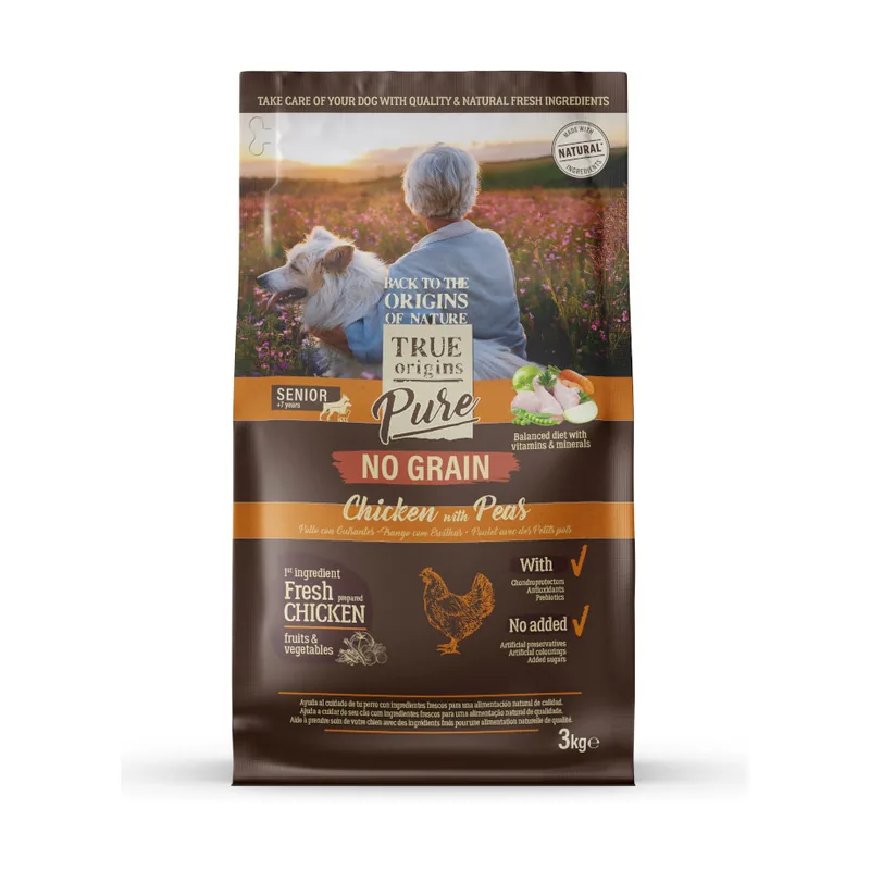 True Origins Pure Grain Free Senior Pollo pienso