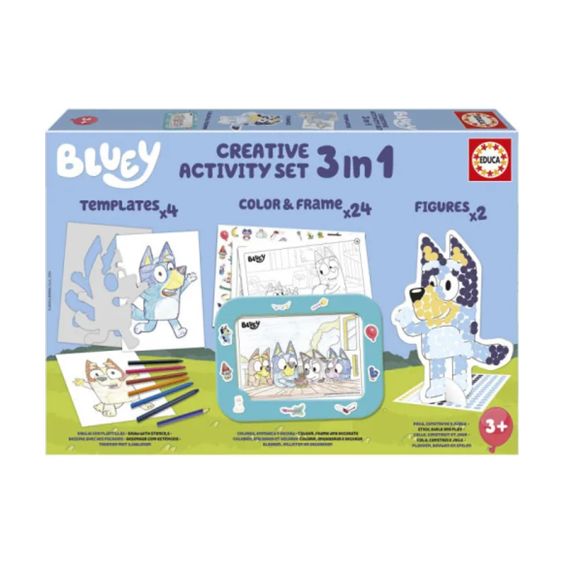 Set Creativo 3 en 1 Bluey con Tres Actividades Pintar por números