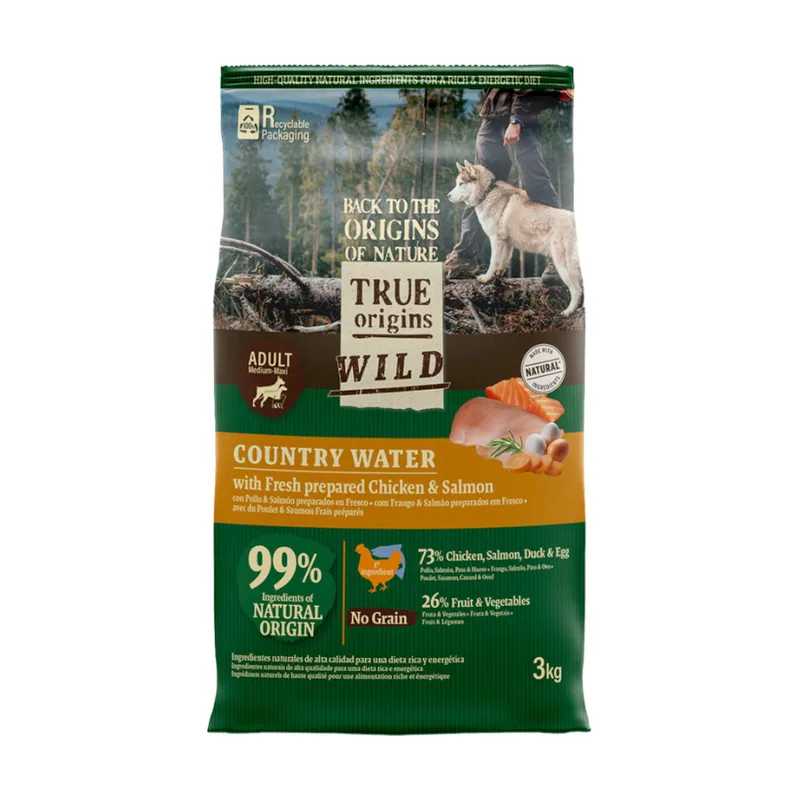 True Origins 2 x 12 kg Wild Adult Country Water Pollo y Salmón pienso