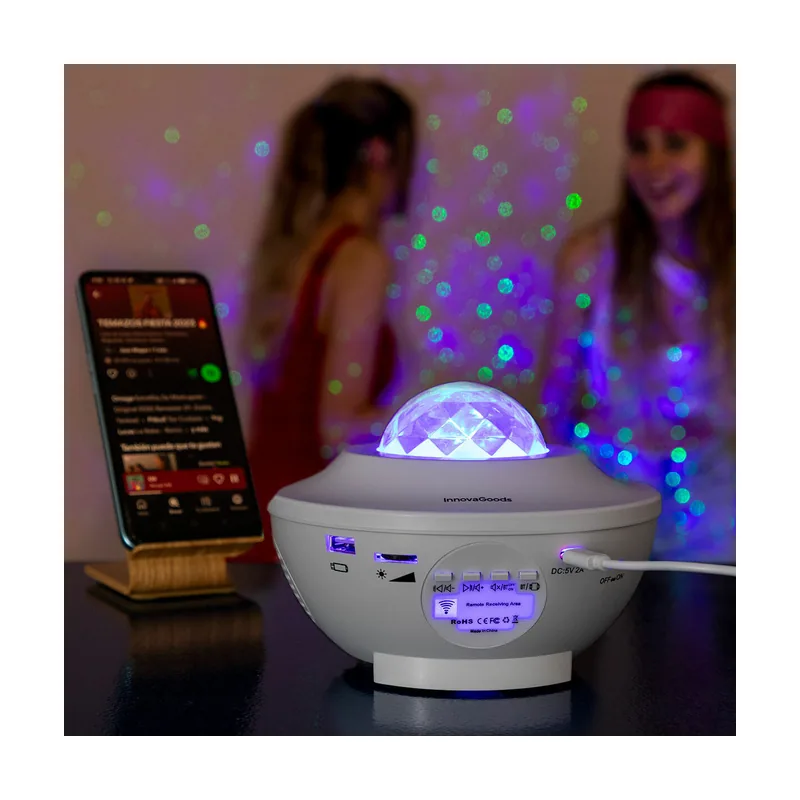 Proyector Estrellas con Altavoz Bluetooth Luz Nocturna