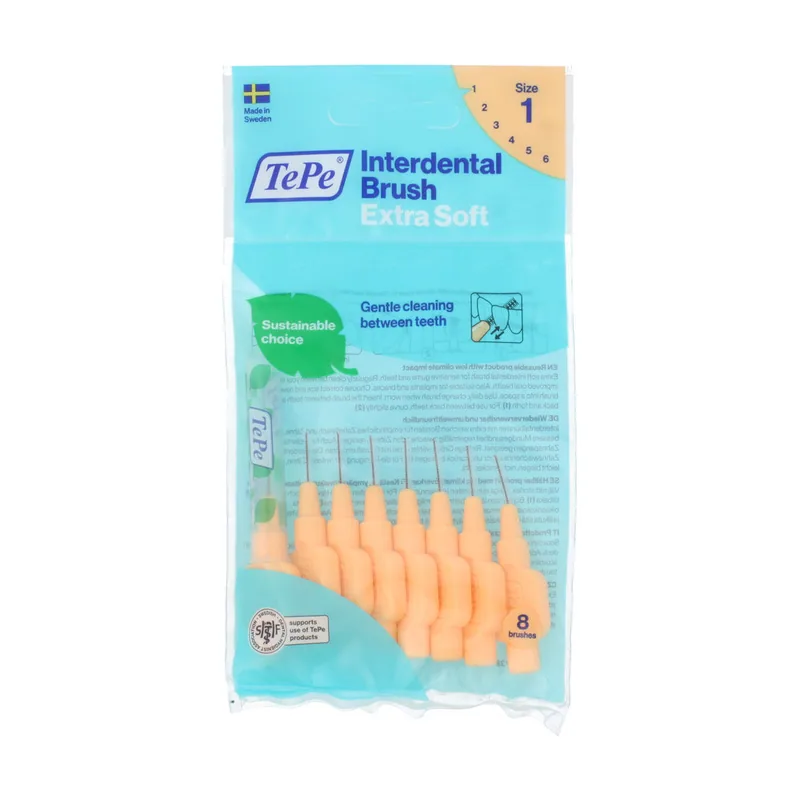 Juego de 8 cepillos interdentales X-soft naranja claro 0,45 mm
