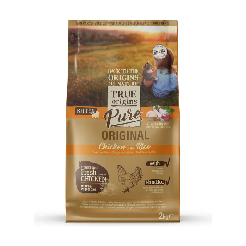 True Origins 2 kg Pure Kitten Poultry Pollo pienso