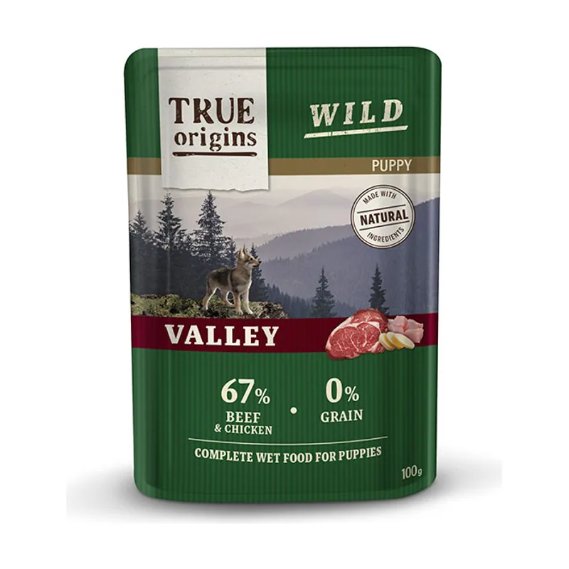 True Origins 100 g Wild Puppy Valley Ternera y Pollo sobre