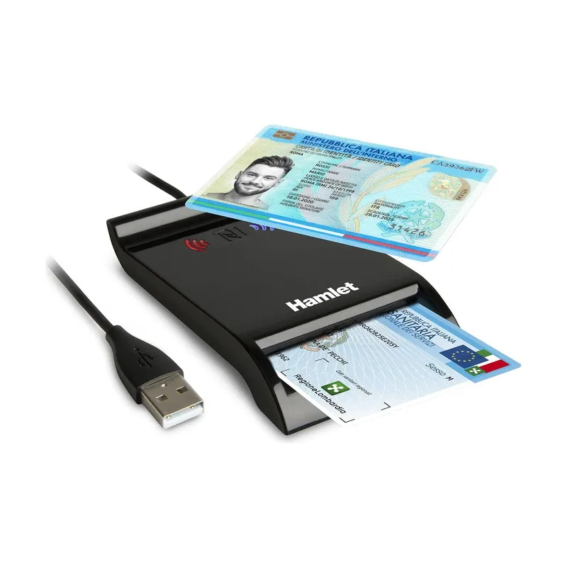 HUSCR-NFC Lector de Tarjetas Inteligentes USB y sin Contacto NFC para Tarjeta de identificación electrónica CIE 3.0