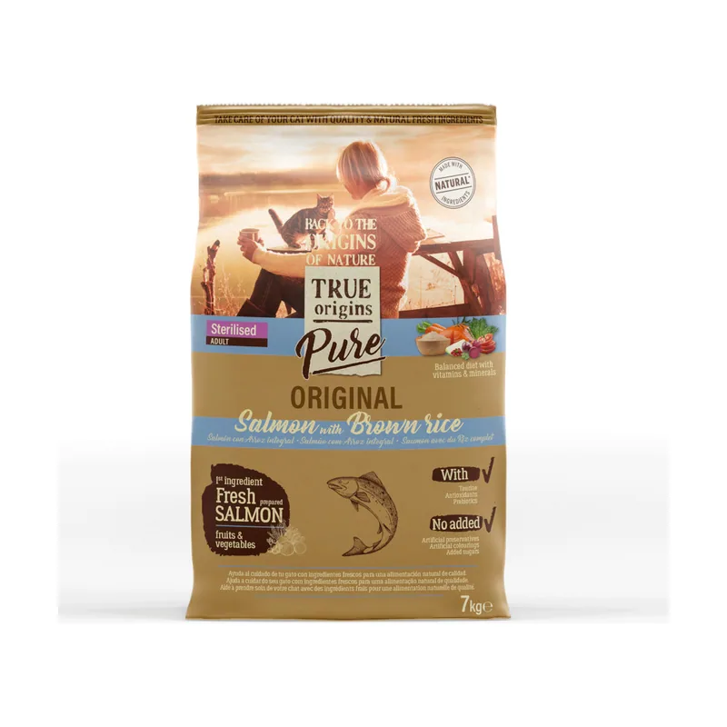 True Origins 7 kg Pure Adult Sterilised Salmón pienso