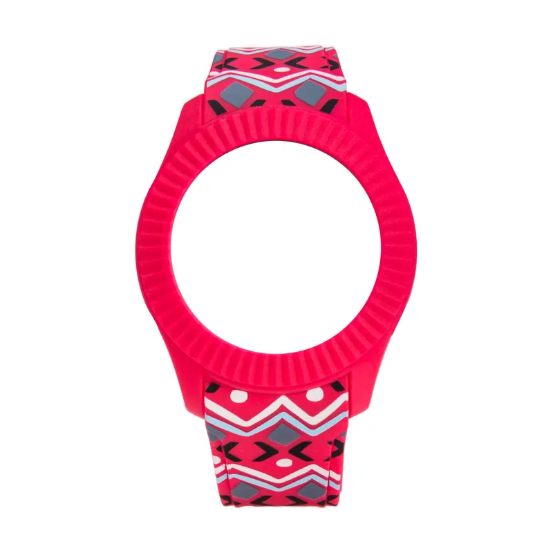 Watx & Colors WatxandCo Reloj DIGITAL TRIBAL PINK. Reloj digital para mujeres con correa de silicona fucsia con estampado tribal impreso. Caja con bisel fucsia y movimiento digital. 43mm