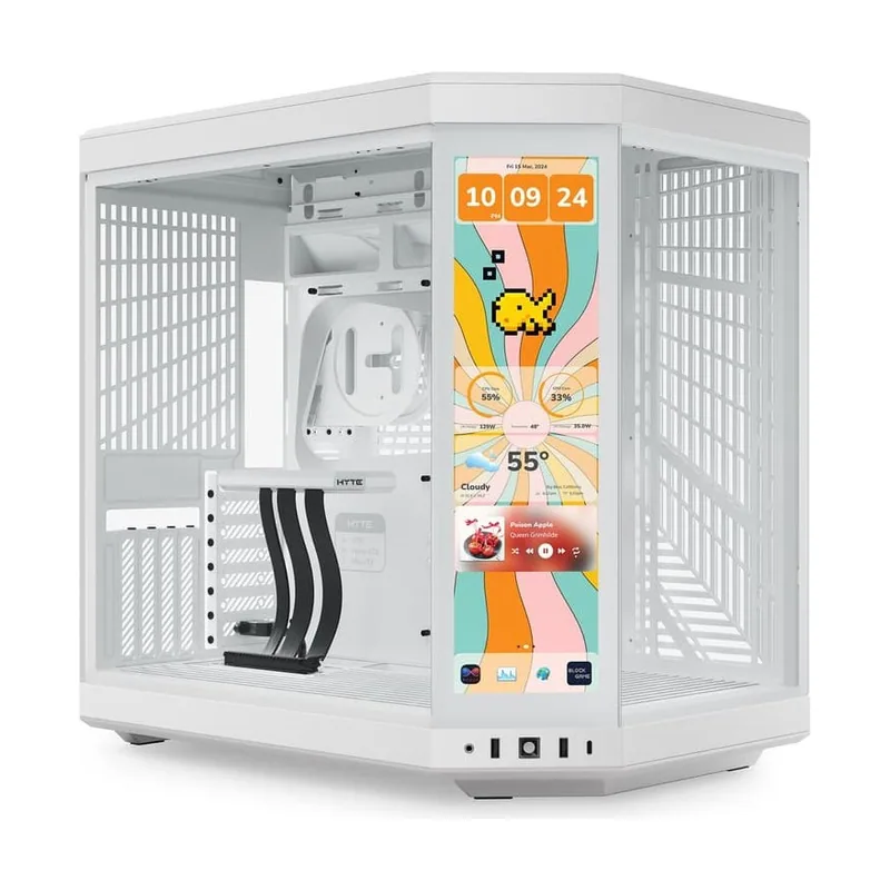 Y70 Touch Infinite Midi Tower Bianco HYTE Y70 Touch Infinite Case Snow