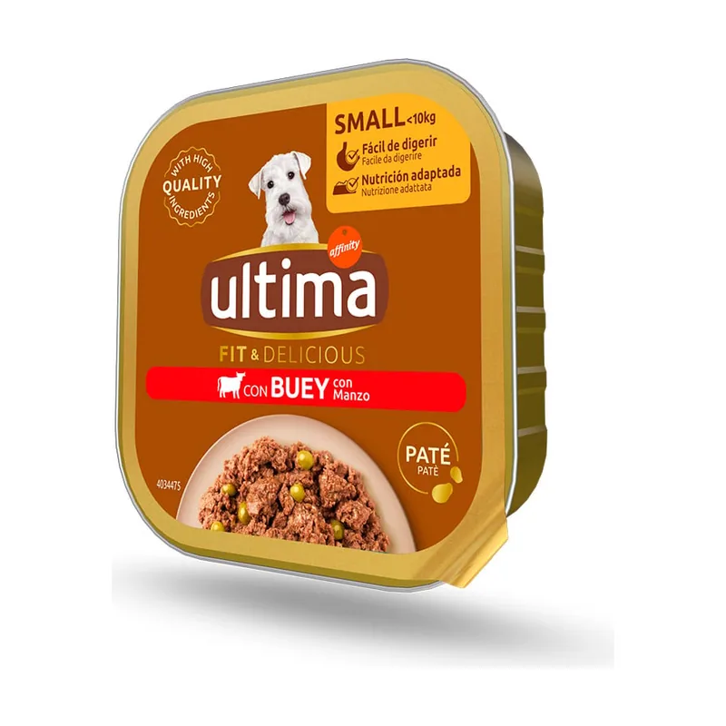 Ultima 150 g Afinitty Adult Mini Buey tarrina